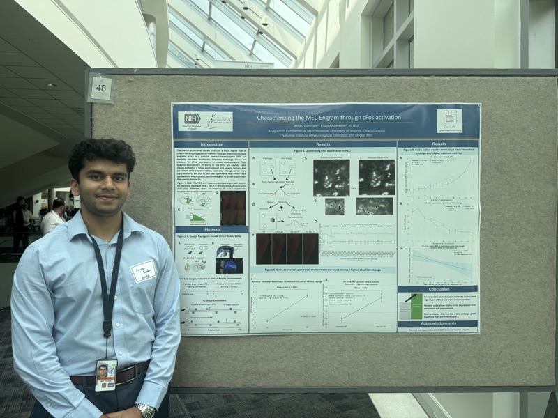 Presenting my MEC engram poster at the NIH SIP Poster Day